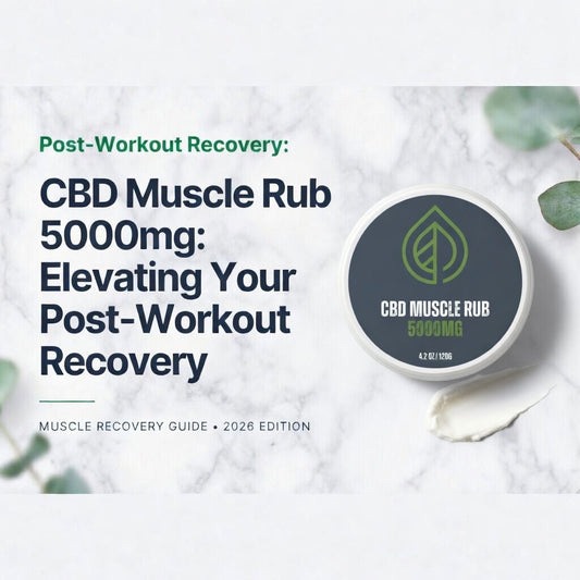 Applying high-strength 5000mg CBD muscle rub to sore calf muscles after a workout for fast-acting recovery