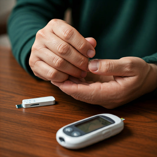 CBD oil pictured with an article about diabetes research